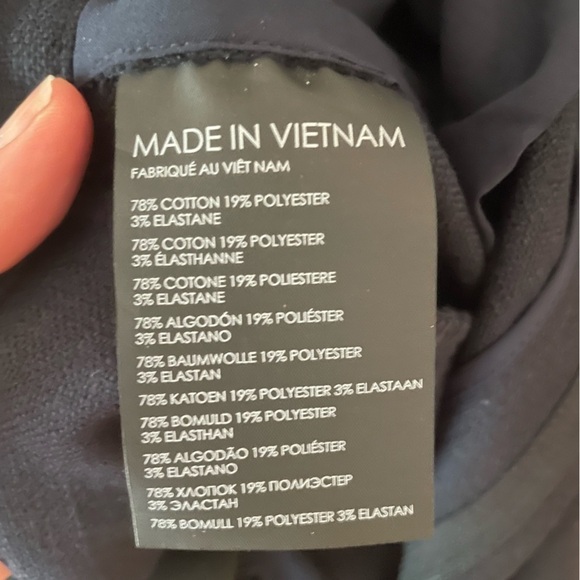 NWT Club Monaco Textured Bootcut Trousers Cotton Navy - Picture 6 of 9